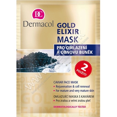 Dermacol Gold Elixir Mask Omlazující maska s kaviárem pro všechny typy pleti 16 ml
