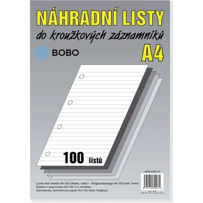 Náhradní listy A4, linka, 100 listů