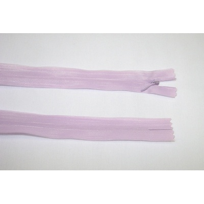 Zips krytý 3mm fialová nedeliteľný 50cm dederon