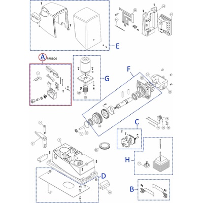 PRRB06 plastový zámok odblokovania pre RD400/RB350/RB400/..