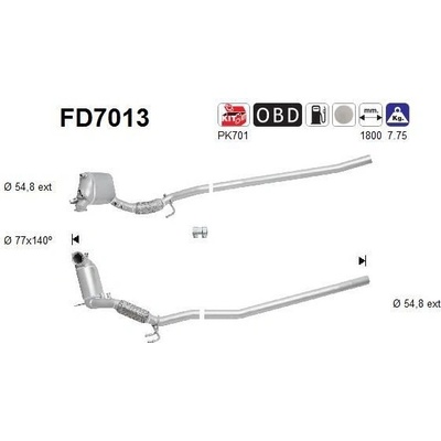 Filtr sazových částic, výfukový systém AS FD7013