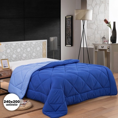 Herzberg Home & Living HG-2420BCO: Bicolor Microfiber přikrývka modrá 240x200