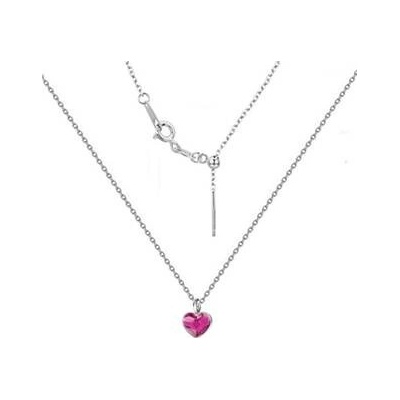 Nubis Stříbrný náhrdelník se srdcem crystals from Swarovski® NB 0204-FU
