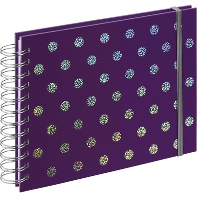 Hama album klasické spirálové TWINKLE 24x17 cm, 50 stran, fialová, bílé listy