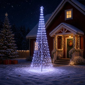 vidaXL LED Коледна Елха 400 см 450 LED светодиода Синьо Желязо Черно (42053607)