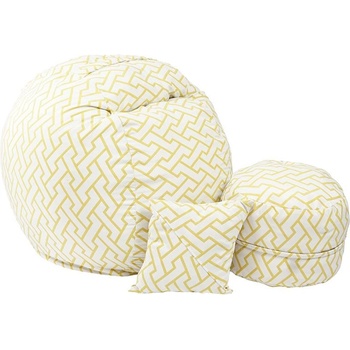 Image 1 of PUFRELAX Комплект Барбарон с табуретка за крака и декоративна възглавница 500л. Matusalem, Zappity Yellow, Перящ се калъф, Подходящ за деца, Пълнеж с микс от мемори пяна и дунапрен, Гама Premium (PUF-M-MOP-PT-ZAY)