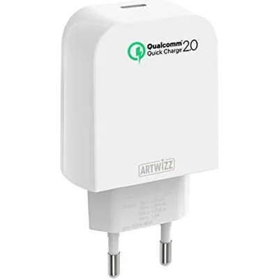 Artwizz PowerPlug USB-C Qualcom Quickcharge 15W Pro - захранване за ел. мрежа с USB-C изход и технология бързо зареждане (бял)