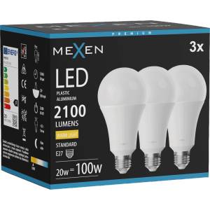 Mexen Nova 3x LED крушка E27, A70, 20W, Топла - 3000K, 2100 lm - L100-E27-2030-01x03 (L100-E27-2030-01x03)