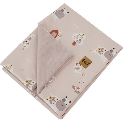 EKO deka bavlna s podšívkou Velvet My farma Powder pink 100x80