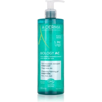A-DERMA Biology AC пенлив почистващ гел за смесена и мазна кожа 400ml