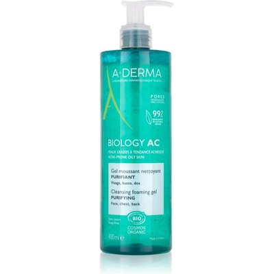 A-DERMA Biology AC пенлив почистващ гел за смесена и мазна кожа 400ml