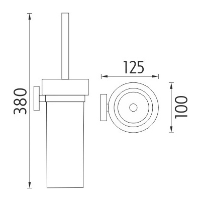 Nimco Unix - toaletní WC kartáč se skleněnou nádobou UN 13094W-26
