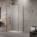 Radaway Правоъгълна душ кабина с люлееща се врата Radaway Essenza KDJ 120x100 см, матирана медно-прозрачно покритие, лява (1385042-93-01L+1384052-01-01)