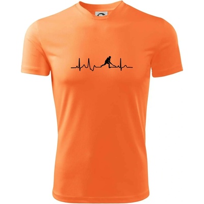 Pozemný hokej ekg hráč pánske tričko Neon mandarine