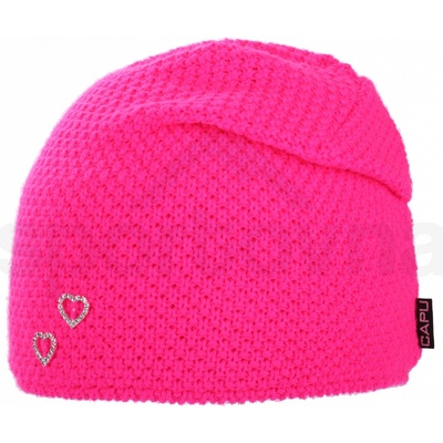 Dětská zimní čepice Capu J 697C reflex růžová