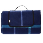Amazon Basics Travel Accessories - Travel Blanket with Waterproof Backing, 150 x 195 cm, Dark Blue Plaid - TEX0724-4 (TEX0724-4)