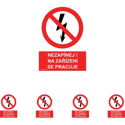 Walteco Nezapínaj! Na zariadení sa pracuje 210x297mm, formát A4, plastová tabuľka Množstvo: 5 ks , 20030BP1