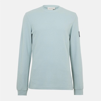 Calvin Klein Jeans Фланелка с дълъг ръкав Calvin Klein Jeans Waffle Long Sleeve Top - Overcast Grey