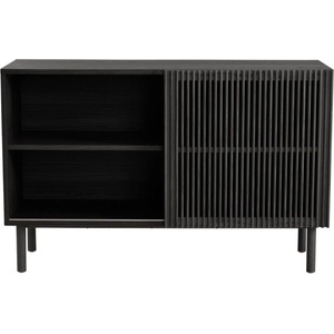 Jotex Черно шкафче от декор от ясен с плъзгащи се врати 124x80x45 cm Sion - Jotex (1733582-02-0)