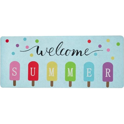 60 x 25 см правоъгълна изтривалка от текстил с декор сладоледи и надпис Welcome Summer
