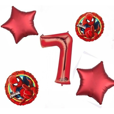 Balónkový set Spiderman červený 7.narozeniny