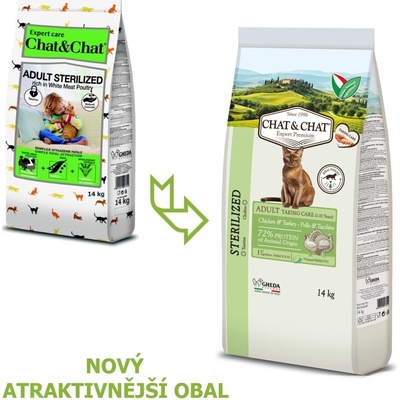 Chat & Chat Expert Adult Sterilized s hydinovým mäsom 14 kg