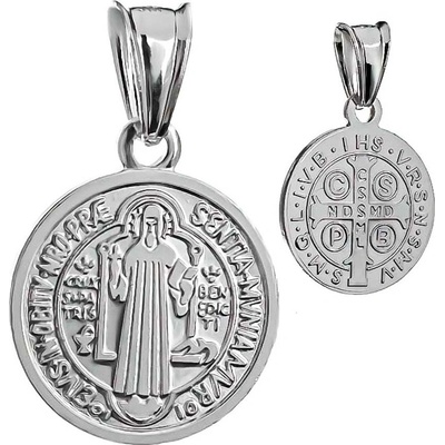 Argento Stříbrný přívěsek medailka sv. Benedikta 84409