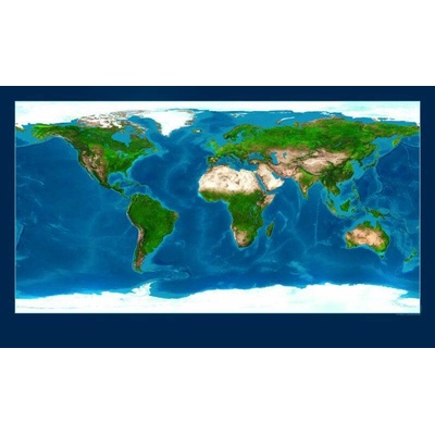 Svět satelitní den/noc - oboustranná nástěnná mapa 140 x 90 cm ve stříbrném hliníkovém rámu