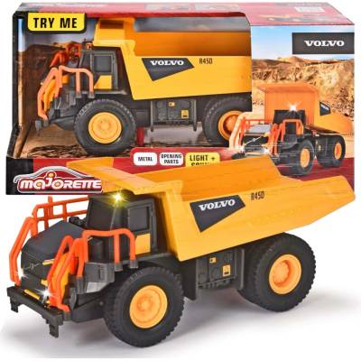 Majorette Autíčko stavební vyklápěč Volvo Rigid Hauler se zvukem a světlem délka 20 cm