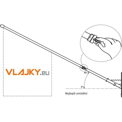 Komplet fasádní držák a žrď na vlajku 3 m - Šedá RAL 9007