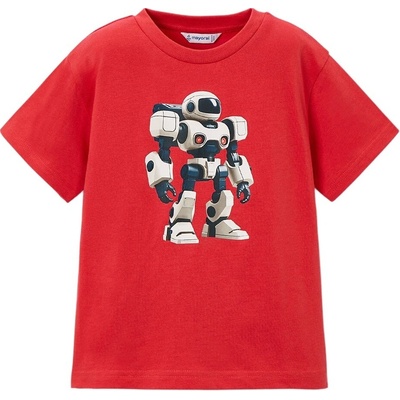 Mayoral chlapecké tričko KR robot červená
