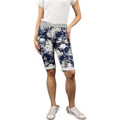 Hosh dámské kraťasy s potiskem květů modrá