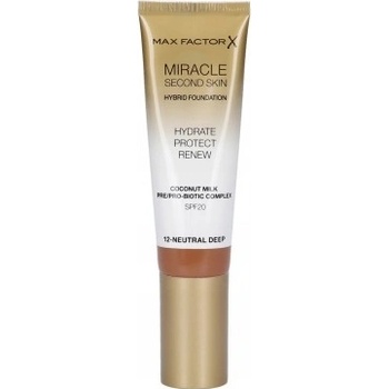Max Factor Miracle Second Skin hydratačný krémový make-up SPF20 12 Neutral Deep 30 ml