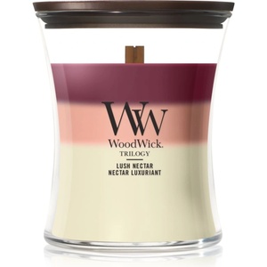 WoodWick Trilogy Lush Nectar ароматна свещ с дървен фитил 275 гр