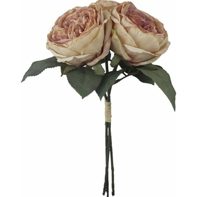 Umělá rostlina růže, 32 cm, krémová X7631-20