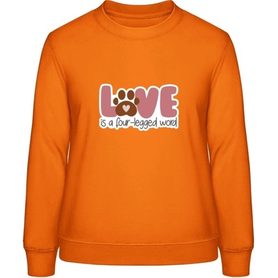 AWDis Sweat mikina Design s tématem Pes a Láska Orange Crush