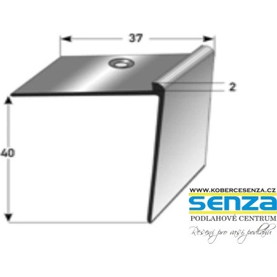 Auer Matellprofile 40 x 37 x 2 mm Aluminium, elox., vrtaná, 270cm