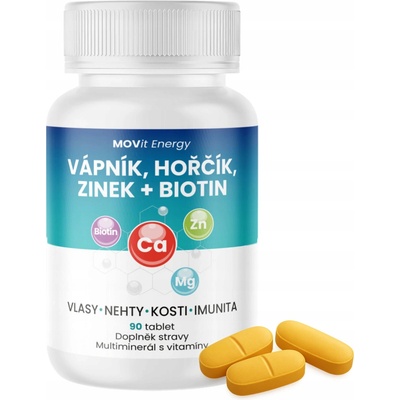 MOVit Vápník-Hořčík-Zinok + Biotin 90 tabliet