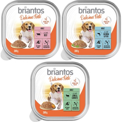 Briantos Delicious Paté mix: ryby, jahňacie mäso a hovädzie mäso 27 x 300 g