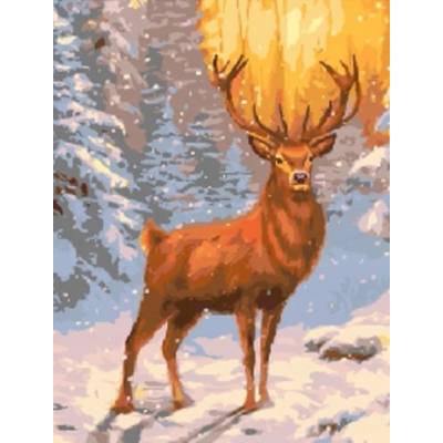 Norimpex - Puzzle Diamant painting: Deer in a snowy forest 30x40cm - 1 - 39 piese