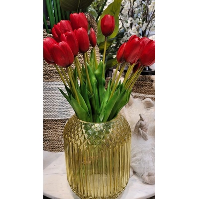 Kytica 7ks červených realistických tulipánov - 45cm - J-Line by Jolipa