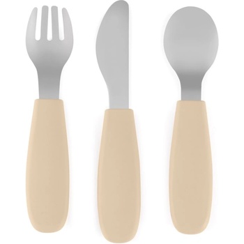 Petite&Mars Take&Match Stainless Steel Cutlery Set прибор за деца Desert Sand 12m+ 3 бр