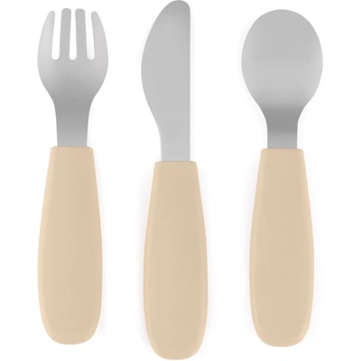 Petite&Mars Take&Match Stainless Steel Cutlery Set прибор за деца Desert Sand 12m+ 3 бр