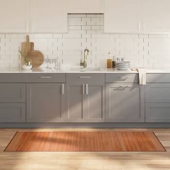 Image 1 of vidaXL Килим, правоъгълен, кафяв, 70x200 см, бамбук (376872)