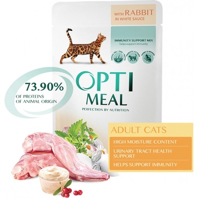 Optimeal Cat králik v bielej omáčke 85 g
