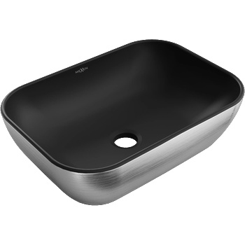 Mexen Rita мивка за плот 45 x 32 см, черен мат/сребърен линеен дизайн - 21084573 (21084573)