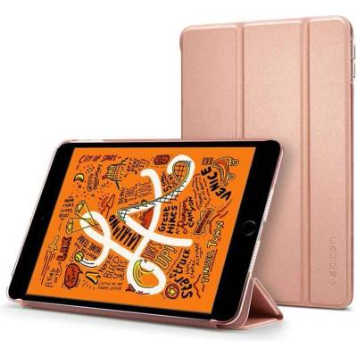 Spigen Case Smart Fold - кожен кейс и поставка за iPad Mini 5 (розово злато)