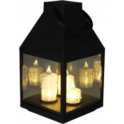 Home Styling Collection Lucerna se třemi LED svíčkami, 25 cm