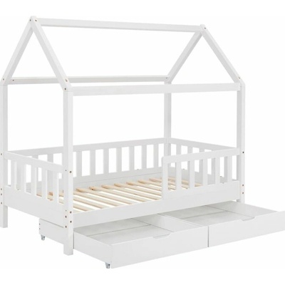 Juskys 106637 dětská postel 160x80 s roštem bílá