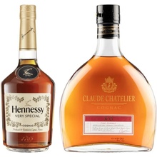Hennessy VS + Claude Chatelier XO 40% (set 1 x 0.7 L, 1 x 0.5 L)